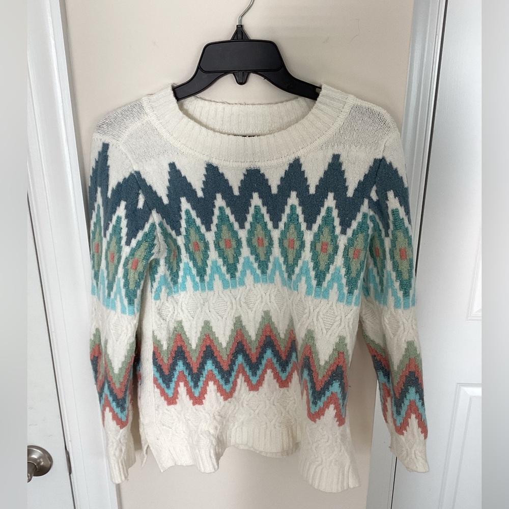 Talbots Zig-Zag Fair Isle Pullover Sweater, Petite small